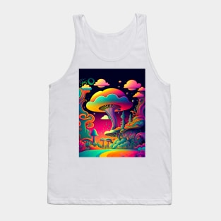 Psychedelic Dream Forest Filled with Colorful Mushrooms Tank Top